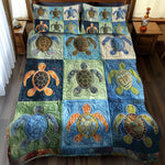 Ensemble de lit matelassé 3 pièces - Tortue Marine