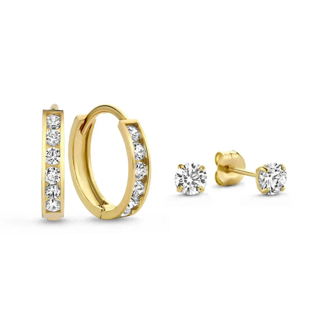 Ensemble de boucles d'oreilles « Dara » avec pierres