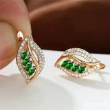 Boucles d'oreilles Katarina feuille vert émeraude