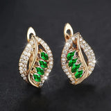 Boucles d'oreilles Katarina feuille vert émeraude