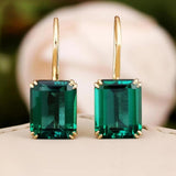 Boucles d'oreilles Mila avec pierre vert émeraude