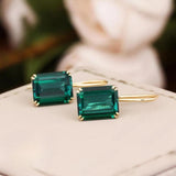 Boucles d'oreilles Mila avec pierre vert émeraude