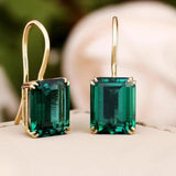 Boucles d'oreilles Mila avec pierre vert émeraude