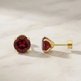 Runde Rubin-Ohrringe | Gold