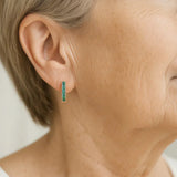 Boucles d'oreilles émeraude et zircones en or