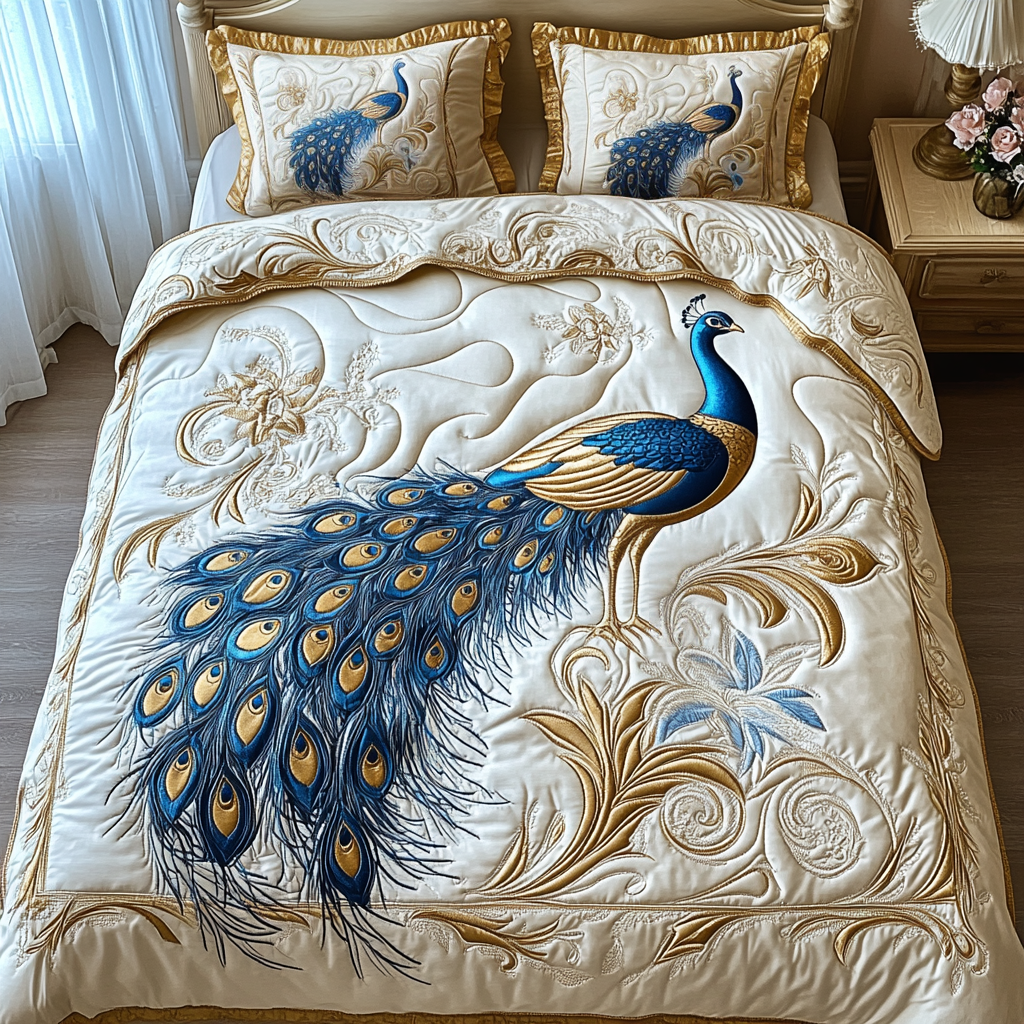 Ensemble de lit matelassé 3 pièces - Plumage Somptueux