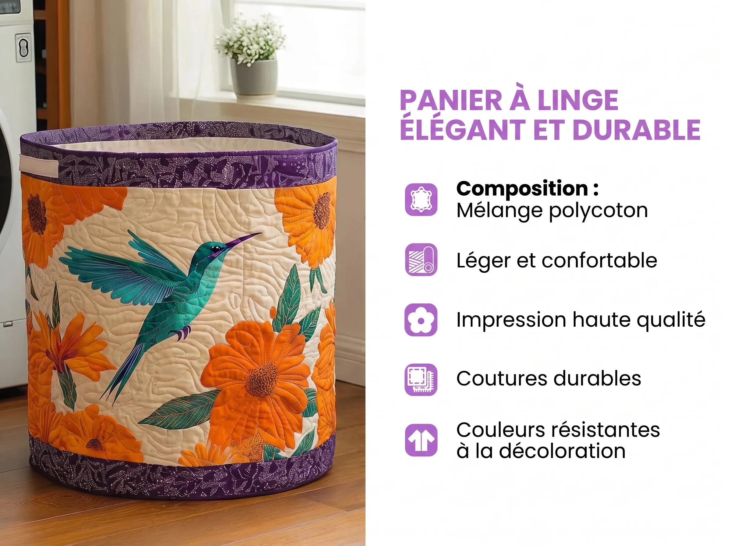 Panier à linge matelassé – caractéristiques