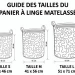 Panier à linge matelassé – guide des tailles
