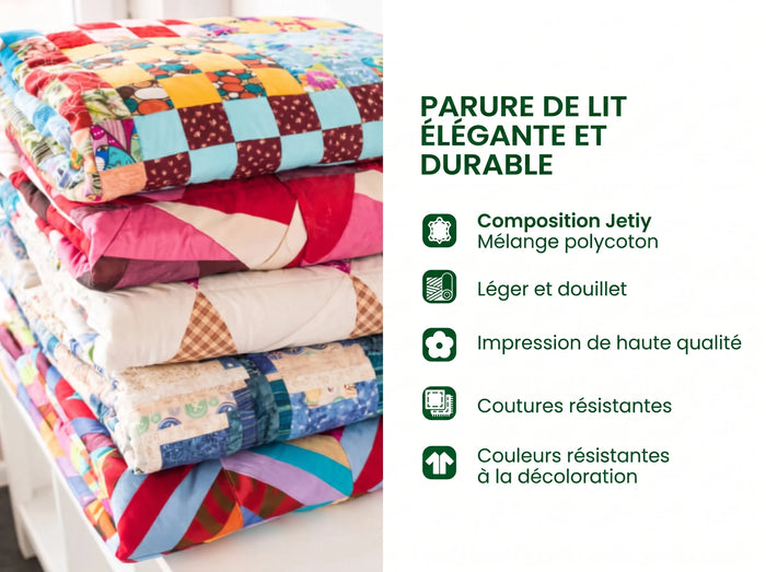 Parure de lit matelassée 3 pièces Lueur Dorée d'Automne