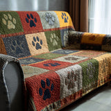 Félicité - Gesteppter Patchwork-Sofabezug mit kleinen Pfoten