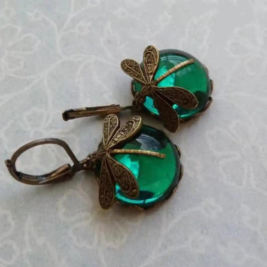Boucles d'oreilles libellule style vintage