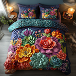 Ensemble de lit matelassé 3 pièces - Épines et Fleurs