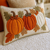 Taie d'oreiller matelassée Feuilles et Citrouille