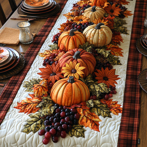 Chemin de table matelassé Grand Défilé de Citrouilles