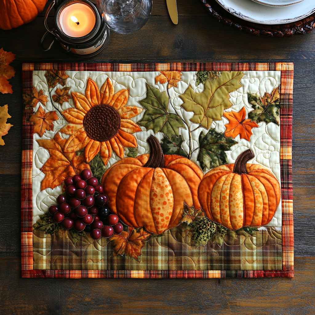 Set de table matelassé Défilé de Citrouilles