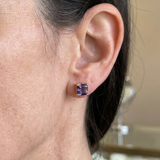 Boucles d'oreilles carrées améthyste | Or