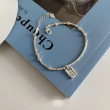 Weißgoldarmband „Liebe“ mit Quadrat