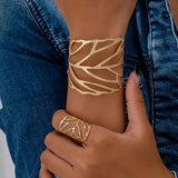 Bracelet rétro motif feuilles