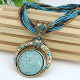 Collier rétro pendentif ethnique