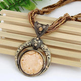 Collier rétro pendentif ethnique