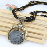 Collier rétro pendentif ethnique