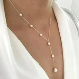 Collier rétro perle pendante