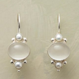 Boucles d'oreilles rétro cristal blanc et marguerite