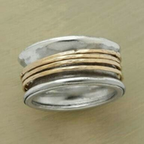 Bague rétro « Fil doré » en or blanc