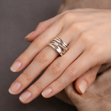 Bague rétro « Oco » en or et or blanc