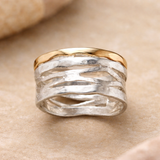 Bague rétro « Oco » en or et or blanc