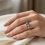 Bague rétro en or rose avec saphir