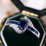 Bague « Rivière de saphir » | Or blanc