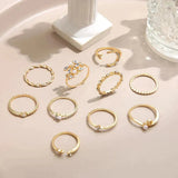 Ensemble de bagues : 10 bagues or blanc et or