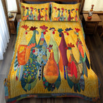Ensemble de lit matelassé 3 pièces - Poules