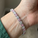 Duo-Tennisarmband mit rosa Saphir | Roségold