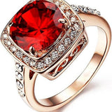 Bague rubis couronne or rose