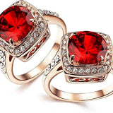 Bague rubis couronne or rose