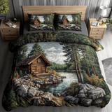 Ensemble de lit matelassé 3 pièces - Log Cabin Rustique