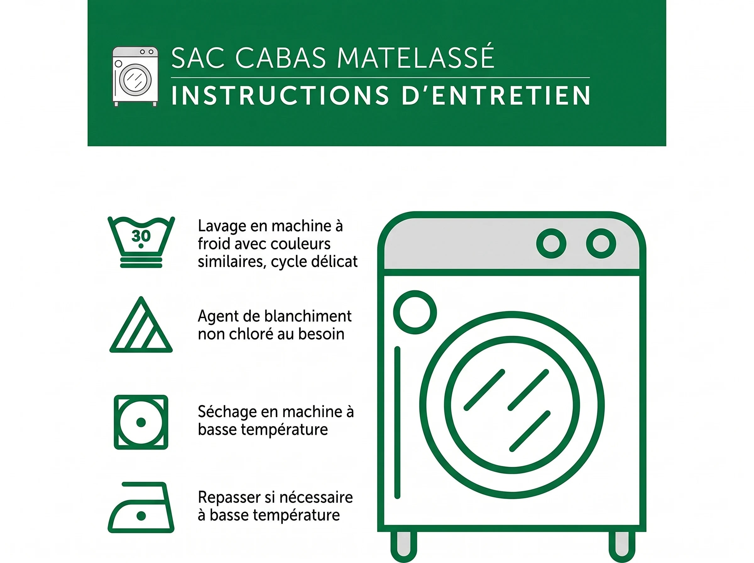 Sac cabas matelassé – informations produit