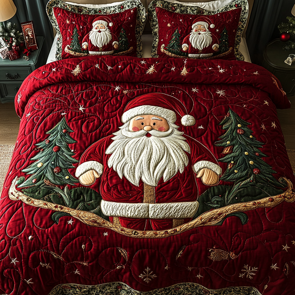 Ensemble de lit matelassé 3 pièces - Noël