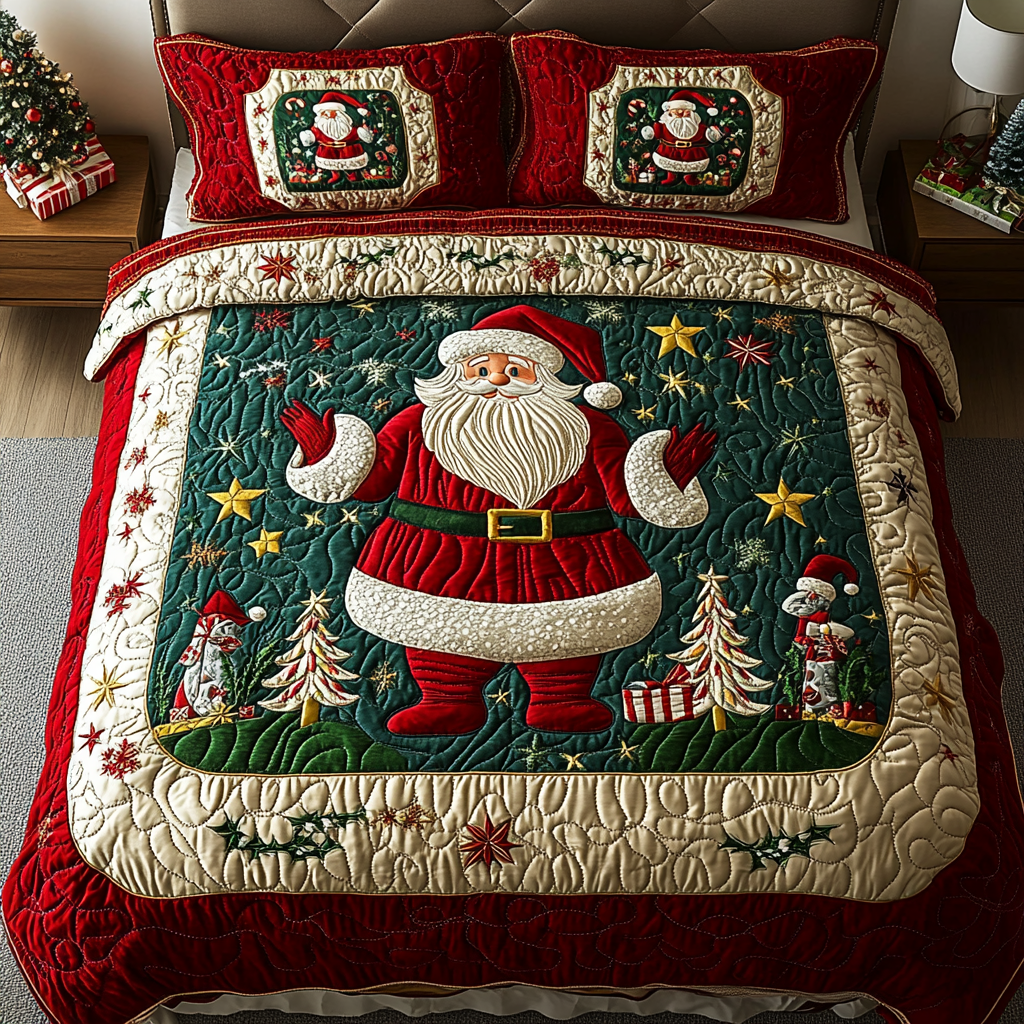 Ensemble de lit matelassé 3 pièces - Magie de l'Atelier du Père Noël
