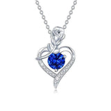 Pendentif cœur Rose saphir | Or blanc