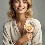 Pendentif cœur Rose saphir | Or blanc