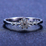 Bague flocon de neige en or blanc