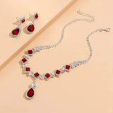 Set „Rote Tropfen“: Choker und Ohrhänger