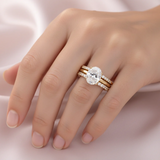 Funkelndes Retro-Ringset mit Zirkonia