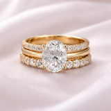 Funkelndes Retro-Ringset mit Zirkonia