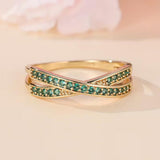 Bague rivière d'émeraude