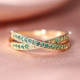 Bague rivière d'émeraude
