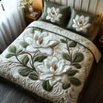 Ensemble de lit matelassé 3 pièces - Fleurs du Sud